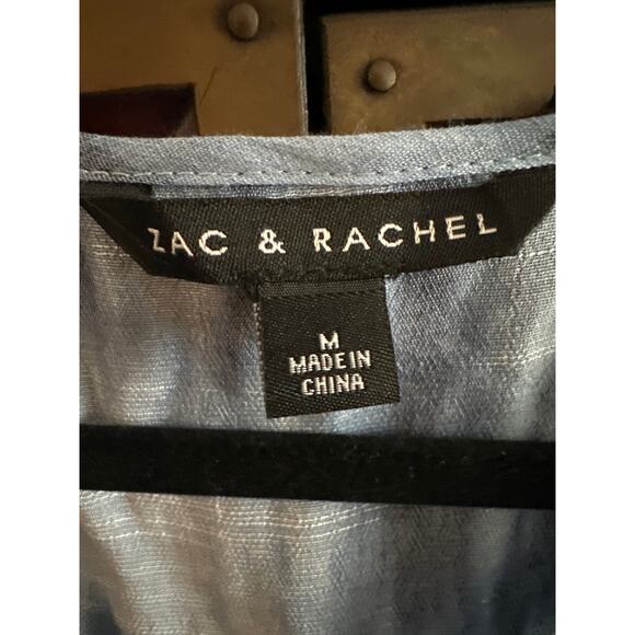 Zac‎ & Rachel Women’s Top Blouse Flowy Gray White Tye Dye Like Sz M - Picture 3 of 7